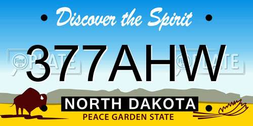 377AHW North Dakota License Plate