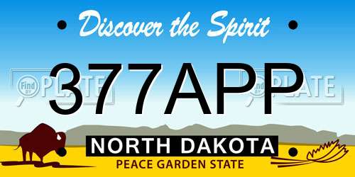 377APP North Dakota License Plate