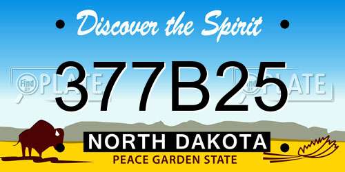 377B25 North Dakota License Plate