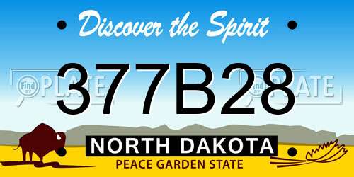 377B28 North Dakota License Plate