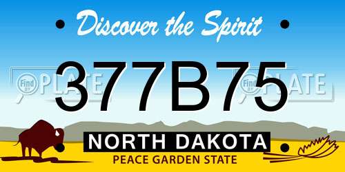 377B75 North Dakota License Plate