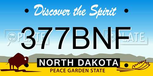 377BNF North Dakota License Plate