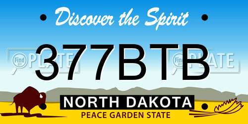 377BTB North Dakota License Plate