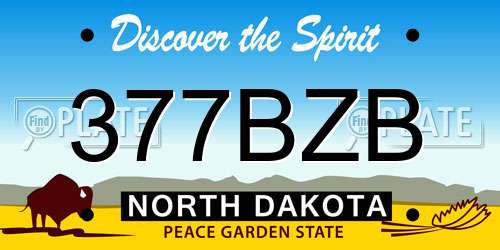 377BZB North Dakota License Plate