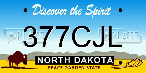 377CJL North Dakota License Plate