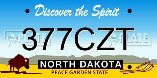 377CZT North Dakota License Plate