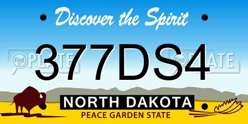 377DS4 North Dakota License Plate