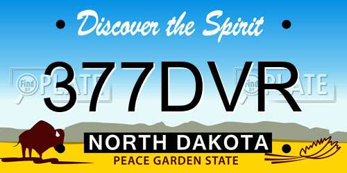 377DVR North Dakota License Plate