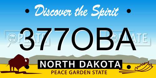 377OBA North Dakota License Plate