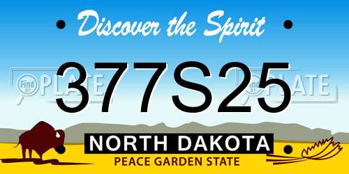 377S25 North Dakota License Plate
