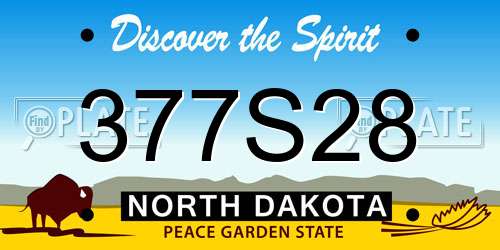 377S28 North Dakota License Plate