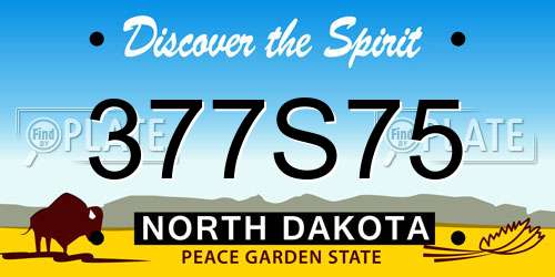 377S75 North Dakota License Plate