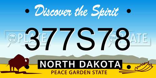 377S78 North Dakota License Plate