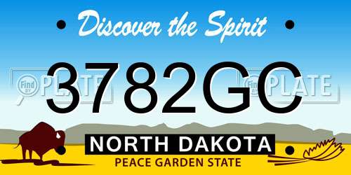 3782GC North Dakota License Plate