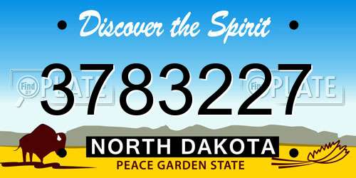 3783227 North Dakota License Plate