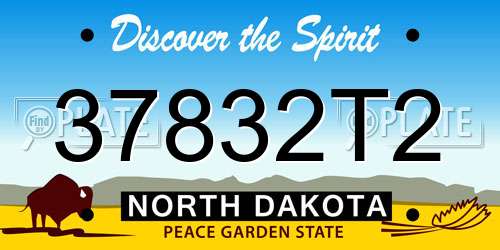 37832T2 North Dakota License Plate