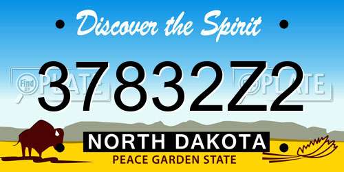 37832Z2 North Dakota License Plate
