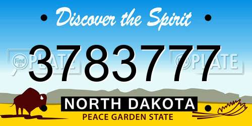 3783777 North Dakota License Plate