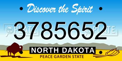 3785652 North Dakota License Plate