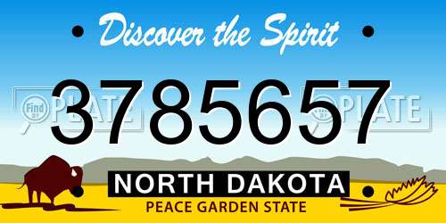 3785657 North Dakota License Plate