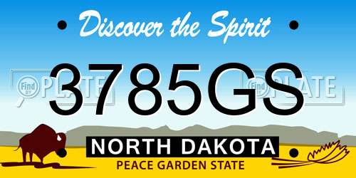3785GS North Dakota License Plate