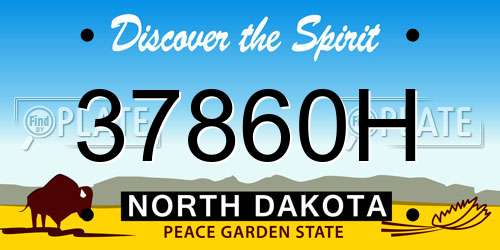 37860H North Dakota License Plate