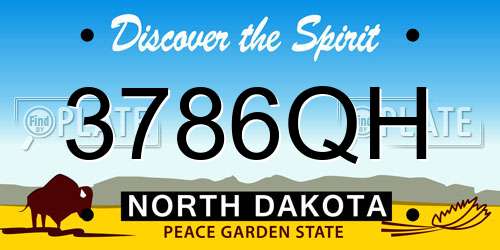 3786QH North Dakota License Plate