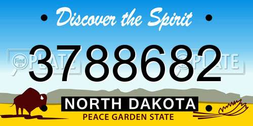 3788682 North Dakota License Plate