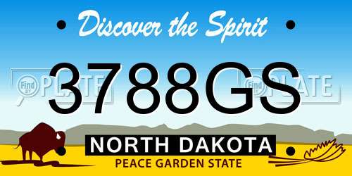 3788GS North Dakota License Plate