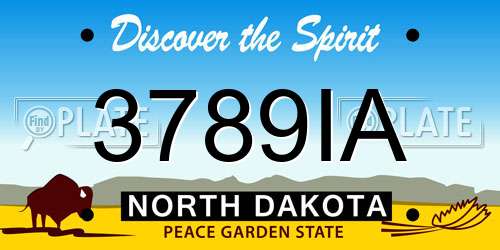 3789IA North Dakota License Plate
