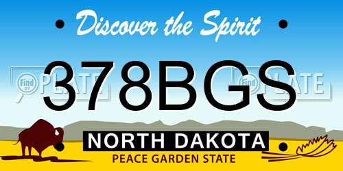 378BGS North Dakota License Plate