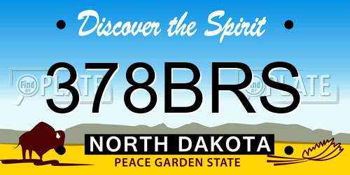 378BRS North Dakota License Plate