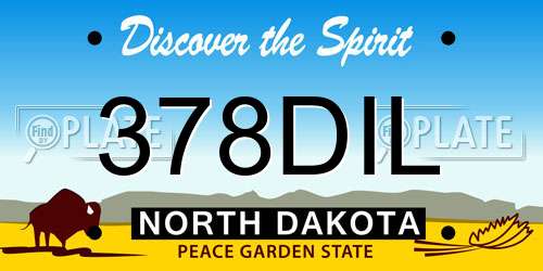 378DIL North Dakota License Plate