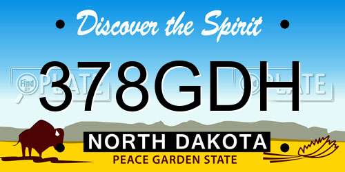 378GDH North Dakota License Plate