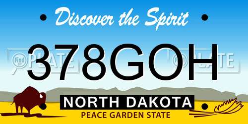 378GOH North Dakota License Plate