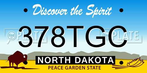 378TGC North Dakota License Plate