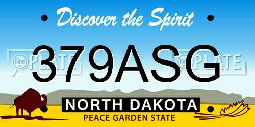 379ASG North Dakota License Plate