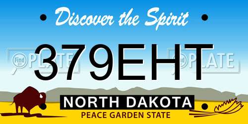 379EHT North Dakota License Plate