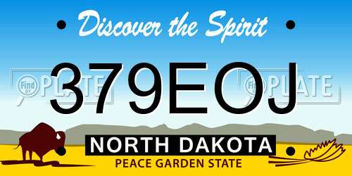 379EOJ North Dakota License Plate