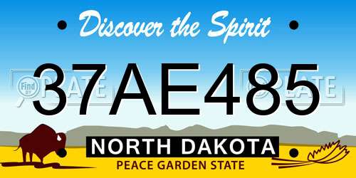 37AE485 North Dakota License Plate