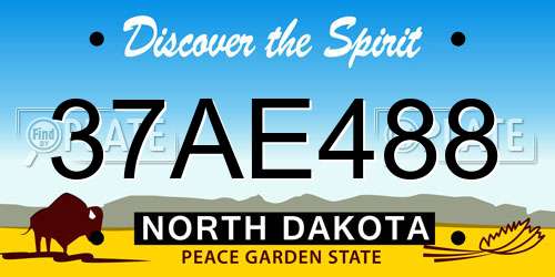 37AE488 North Dakota License Plate