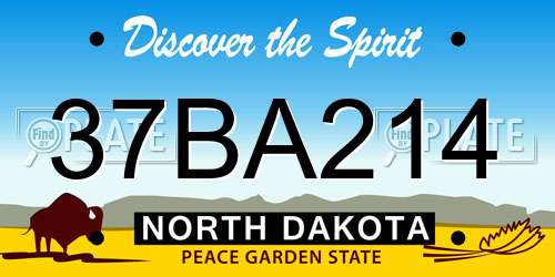 37BA214 North Dakota License Plate