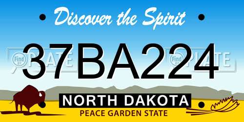 37BA224 North Dakota License Plate