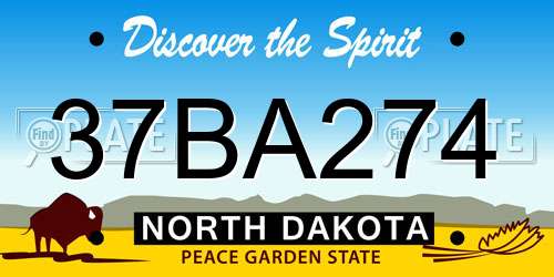 37BA274 North Dakota License Plate