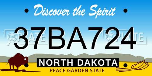 37BA724 North Dakota License Plate