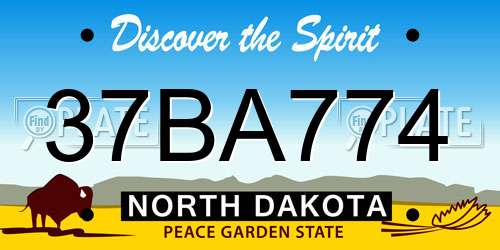 37BA774 North Dakota License Plate