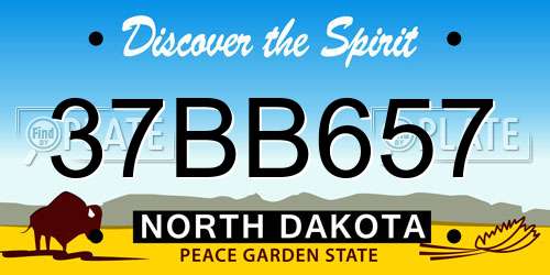 37BB657 North Dakota License Plate