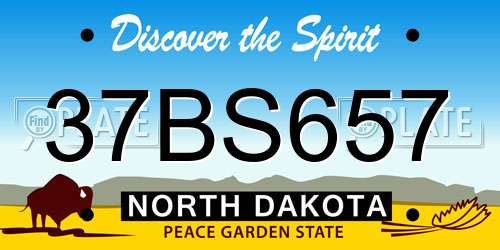 37BS657 North Dakota License Plate