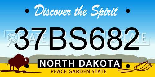 37BS682 North Dakota License Plate