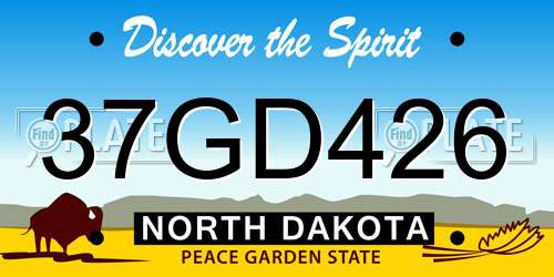 37GD426 North Dakota License Plate